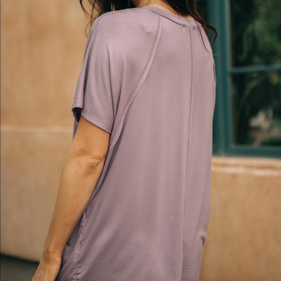 11. Cozy Cool Tee in Lavender - Size XS {Oversized} - Picture 6 of 7